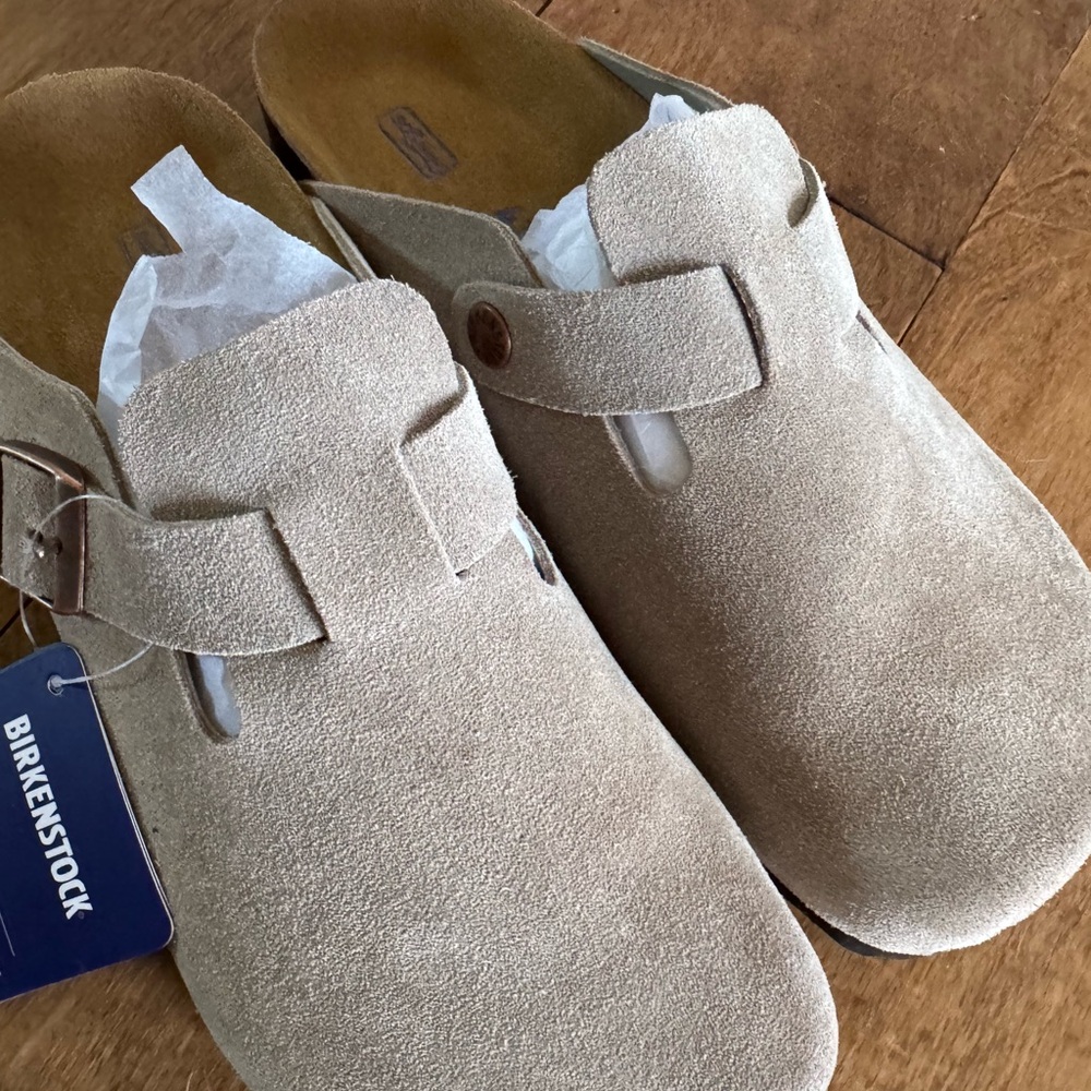 Birkenstock Taupe Suede Clogs Size 41 (Women’s 10, Men’s 8)